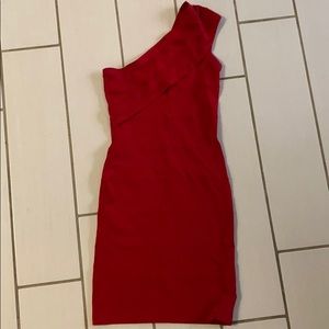 Red stretchy mini dress